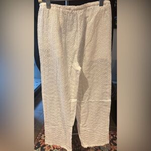 Edikted White Eyelet Drawstring Pants